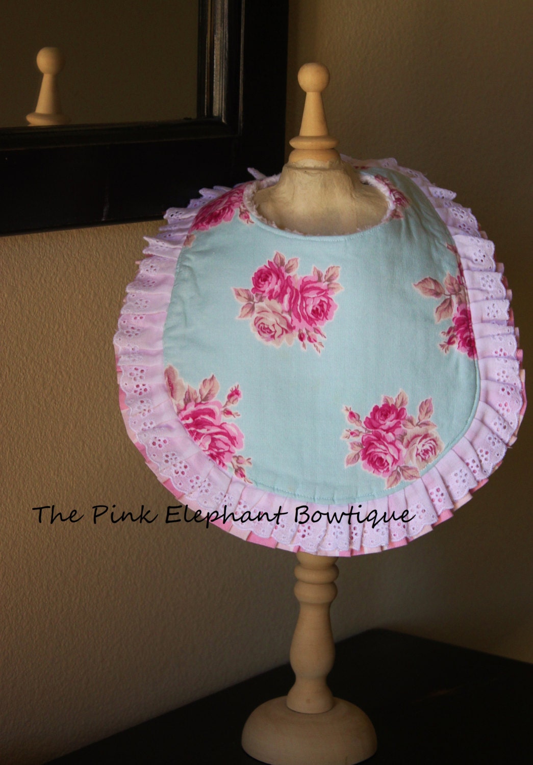Shabby Chic Ruffle Bib-Baby Girl Bib-Designer Bib-Boutique Bib-Baby Bib-Newborn Bib-Toddler Bib-Birthday Bib-Cake Smash Bib-Photo Prop