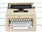 Vintage Taupe Olivetti Lettera 25 1960s Typewriter