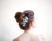 Wedding hairpins, Silk, Set of 2 Pins, something blue, headpiece, fascinator - The Marie