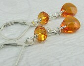 Crystal Astral Pink Teardrop Sterling Silver Drop Earrings