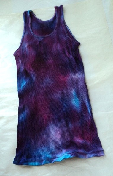 Unisex upcycle purrple-teal tank