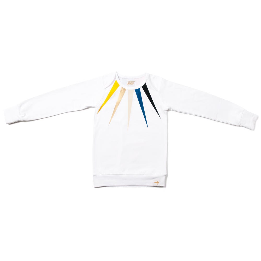 Triangles - Organic Long Sleeve T-Shirt. Kids cotton soft stretch handmade colourful T-Shirt for boys and girls, baby and toddler
