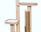 Free Shipping Natural  Three Level Cat Tree with Cedar Posts and Manila Rope