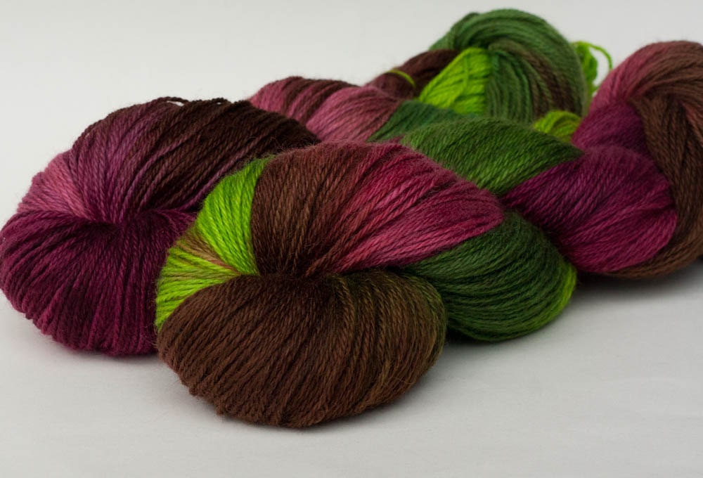 WINESAP on Blue-Faced Leicester/nylon fingering, 4 oz
