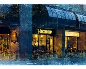 Photo of Coffee Shop at Dusk - Fine Art Photo Entitled Blue Dusk  - 12 X 18