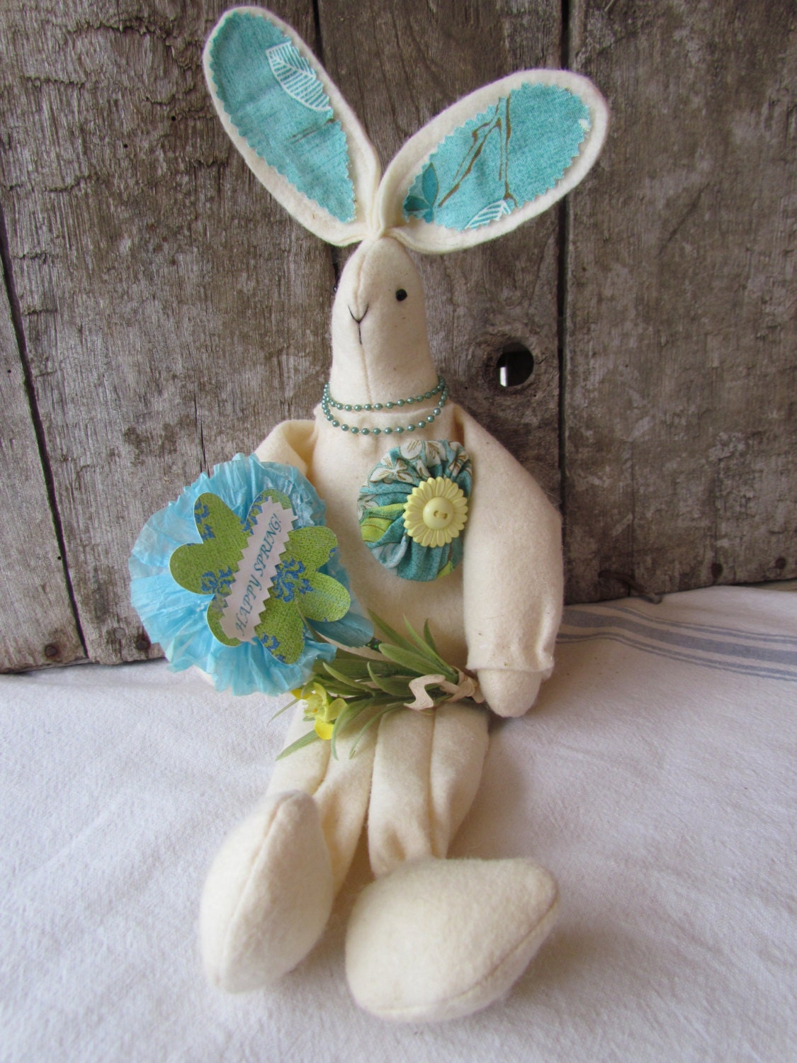 Primitive Repurposed Easter Bunny Doll