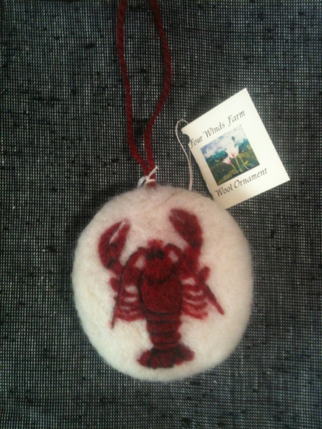 Needle Felted Lobster Wool Ornament