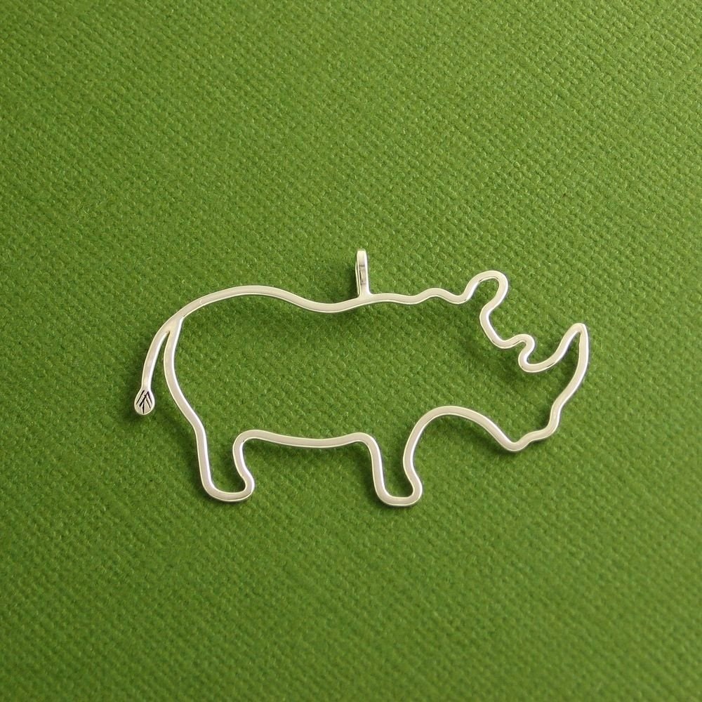 Rhino Pendant, Sterling Silver, Made To Order