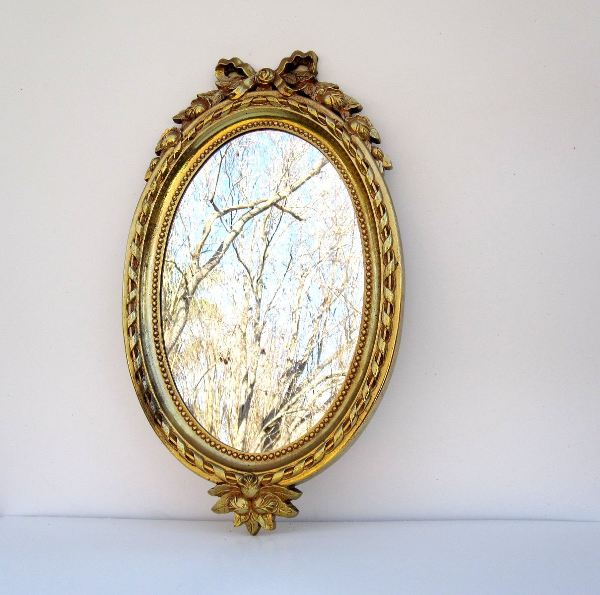 Vintage Large Wall Mirror Ornate Oval Mirror by LoveButlerVintage