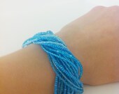 Carribean Blue Beaded Bracelet