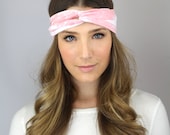 TIE DYE PINK twist turban essential workout headband, pink jersey headband
