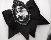 The Man in Black Johnny Cash Cameo Black Traditional Hair Bow Clip