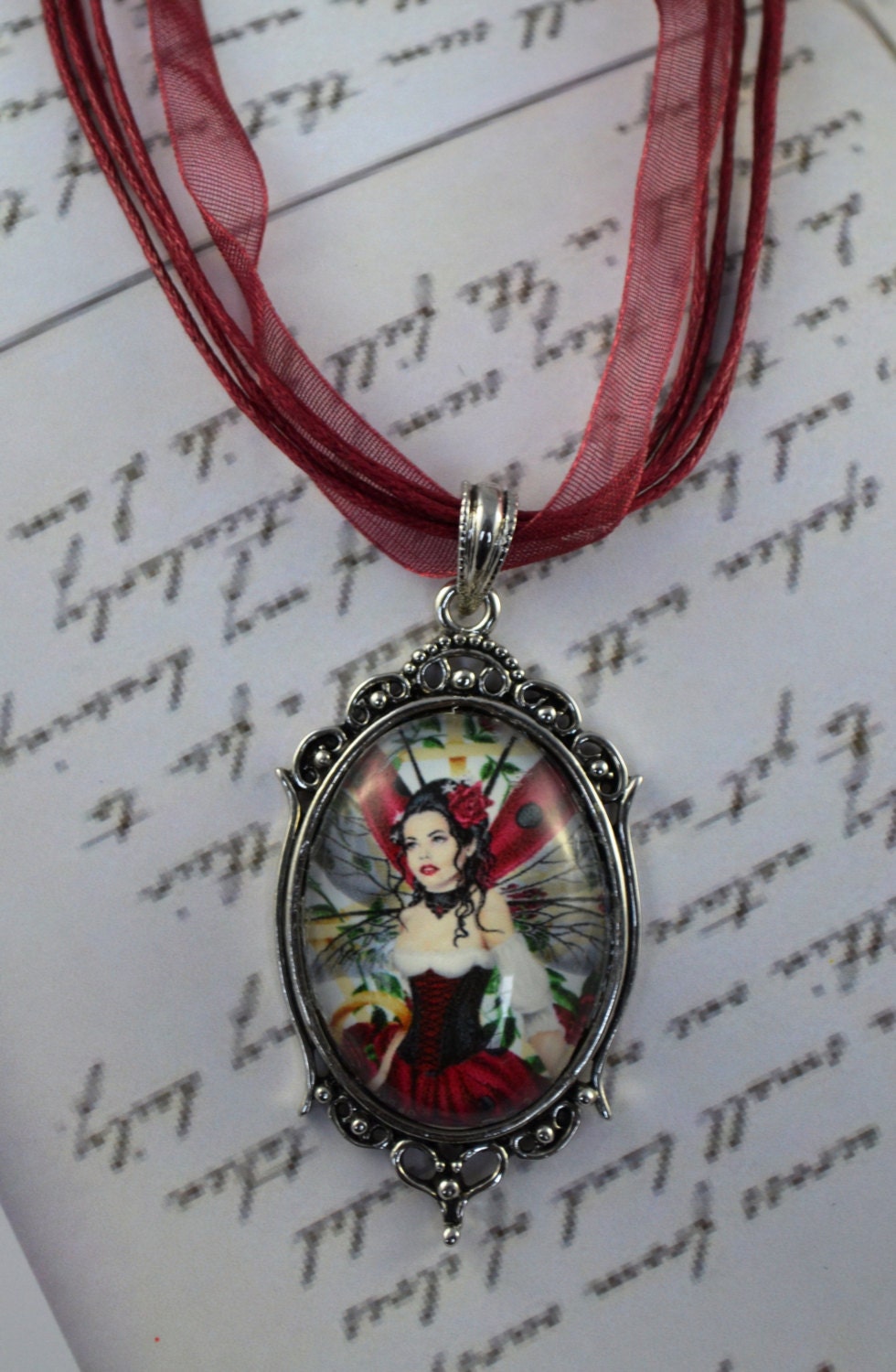 Ladybug Fairy Cameo Pendant - The Gardener