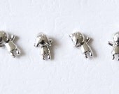 Cat Earrings - Silver Kitty with Swing Body