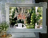 Greek Key White Shabby Chic Mantel Mirror