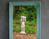 XL Aqua Mirror Shabby Chic Cottage Chic Parlor Mirror Mantle Turquoise