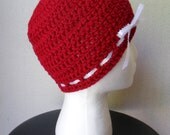 Hazel Hat in Burgundy with White Ribbon - Ready to Ship - FREE US Shipping