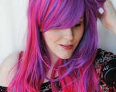 SALE - SUNSET in PARADISE wig // Pretty Pony Purple Pink Blue Teal Hair // Long Wavy wig