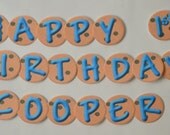 Cookie Monster Sesame Street Birthday Banner Party Decoration- CUSTOM Name and Age (20 letters)