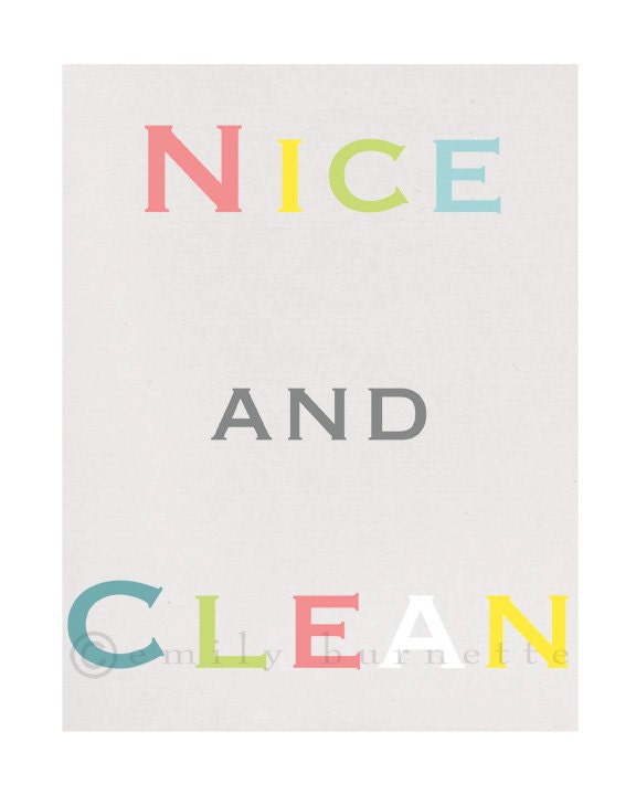 8x10 Print - Nice and Clean- Childrens Bathroom Art - Bubbles - Bathtub - Kids Bathroom - Watercolor - Emily Burnette - Recipe 4 Cute