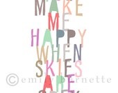 11x14 Print - You Are My Sunshine - You make me happy - Childrens wall art print - Girls bedroom Emily Burnette Recipe 4 Cute