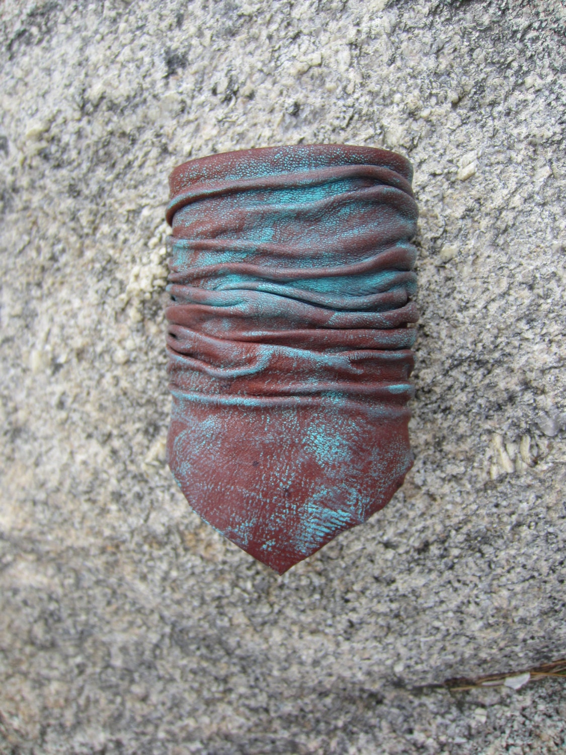 Distressed Leather Cuff Bracelet Wristband Turquoise Wash Brown Womens Men's Jewelry