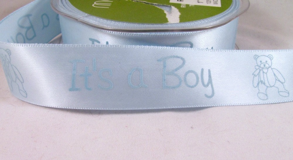 It's a Boy May Arts Satin ribbon- 1 yard of 1" Satin Ribbon