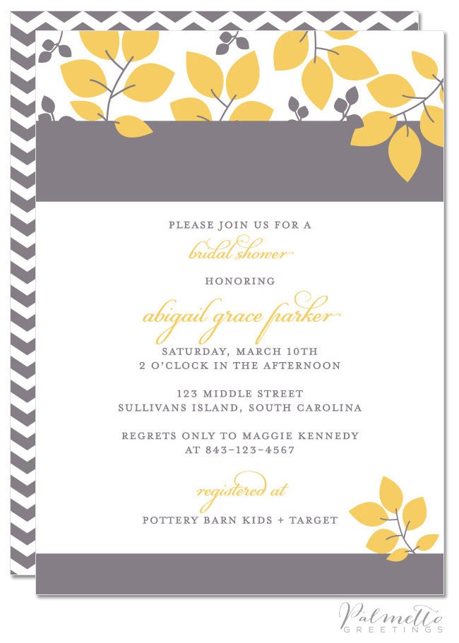 PRINTABLE - Bridal Shower Invitation, Baby Shower, Birthday, Anniversary Party Invitation - Custom colors available (Modern Vine)