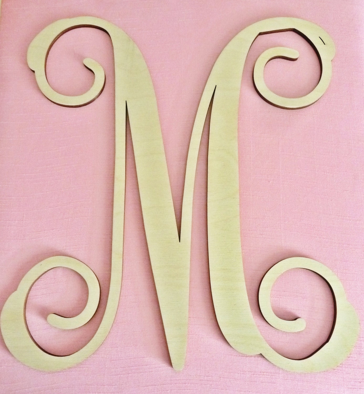 18in. DIY Wooden initial wedding guestbook alternative - wall decor Vine font
