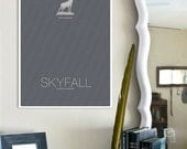 Skyfall Movie Poster with Stag and Pinstripe // 13x19 James Bond Inspired Minimalist Art Print