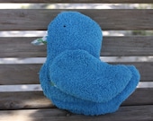 small turquoise duck hot/ cold pack for kids - heat therapy rice bag - child's gift - Earth Day - FREE U.S. shipping