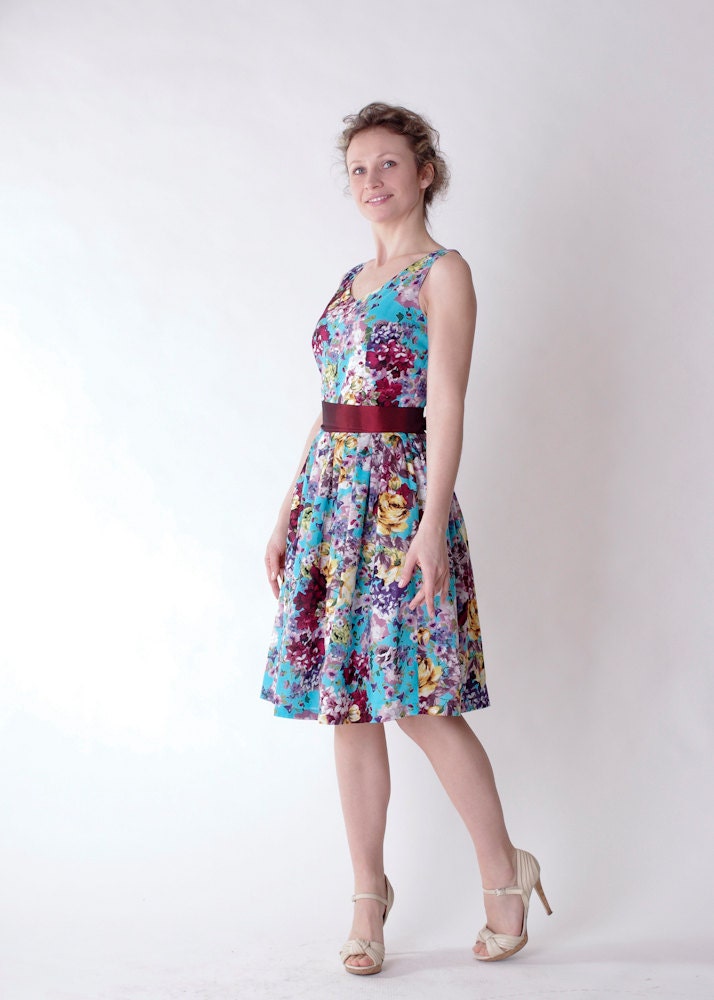 Vintage inspired bridesmaid dress Turquoise Garden