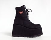 90's Mesh LUICHINY Platform Lace Up Ankle Boots // 8 // 9