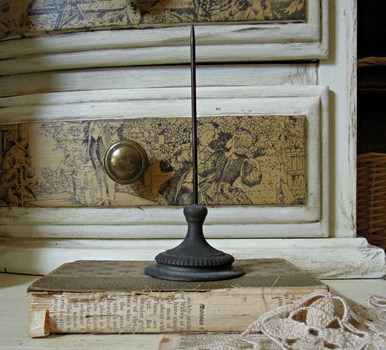 Vintage Office Receipt Spike / Office Spike / Industrial / Iron Spike