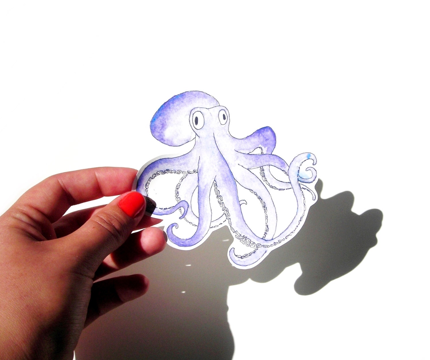 Octopus Watercolor Illustration Sticker