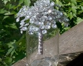 Wedding Flowers - Bridesmaid Bouquet of Beautiful Silver Mirrored Beads