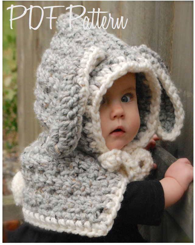 Crochet PATTERN-The Bryor Bunny Hood (6/9 month, 12/18 month,Toddler, Child sizes)