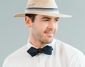 Men's Straw Fedora Hat w Flat Brim