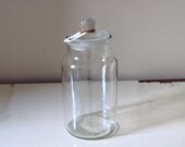 Large ENGLISH VINTAGE glass cookie jar / lolly jar Glass storage jar.Display jar.
