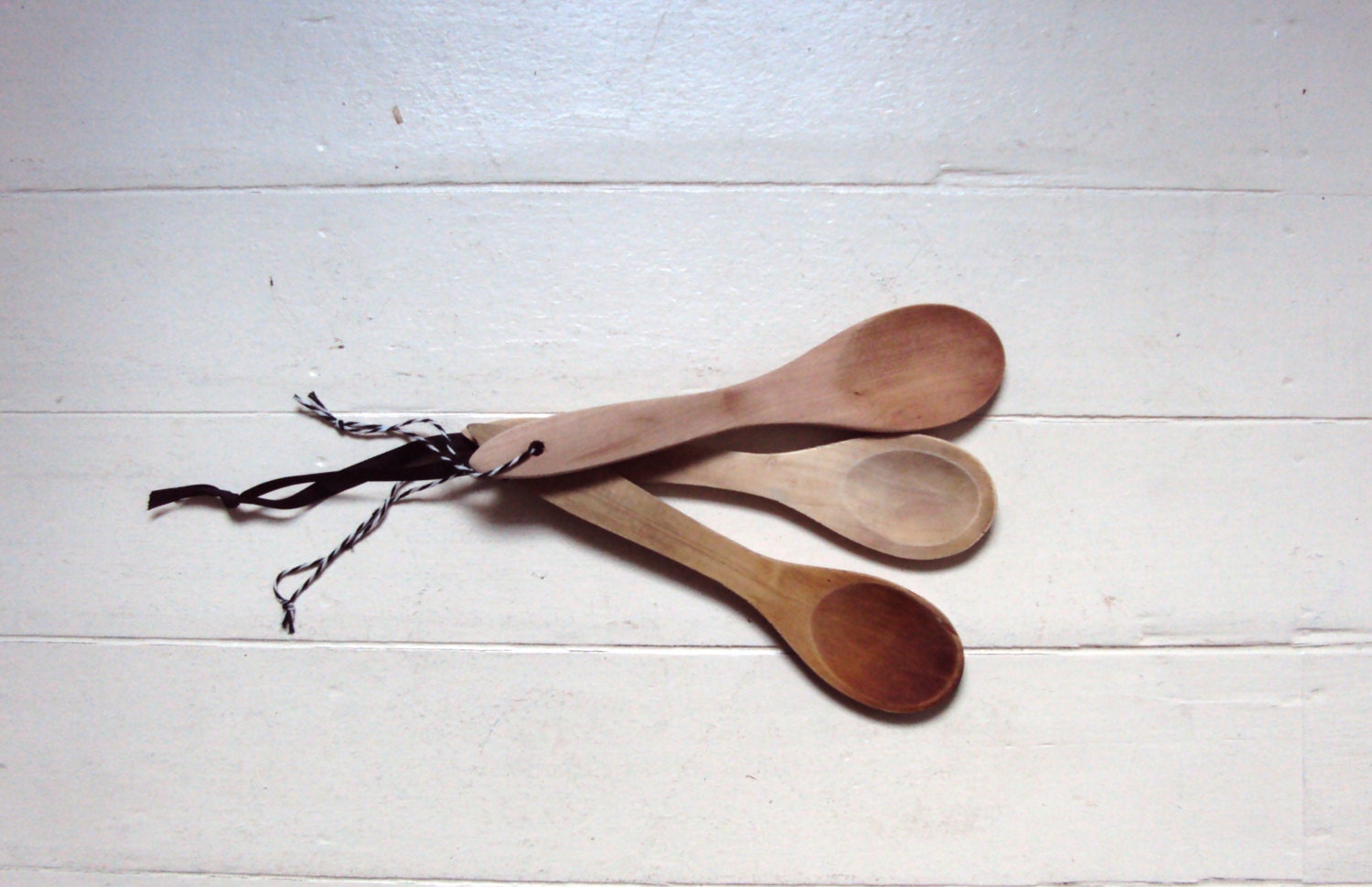 Three VINTAGE primitive wooden spoons.Rustic-vintage kitchen / vintage home