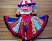 Bohemian ReCycled Childrens Colorful Sweater Jacket Size 10/12 OOAK