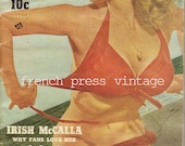 vintage entertainment magazine  /  risque adult pin up / Irish McCalla 1950s FREE SHIPPING