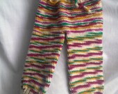 Fitted Knit Longies/ Wool Soaker/ Sweatpants in Gold, Emerald, Pink and White