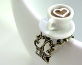 I Heart Coffee Miniature Cup Ring - Glamour365