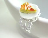Slice of Pizza Miniature Polymer Clay Food Ring - Glamour365