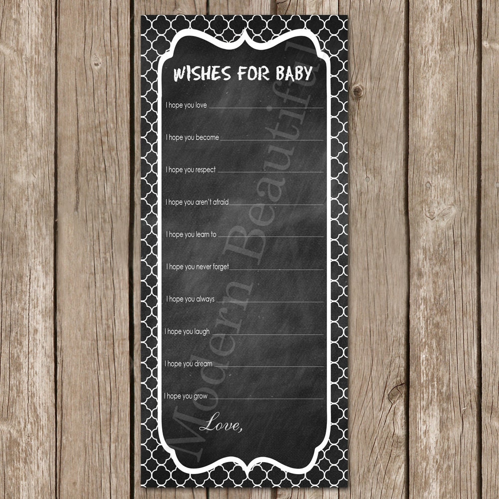 Wishes for baby, chalkboard, chalkboard wishes for baby, printable, digital file INSTANT DOWNLOAD Il_170x135
