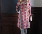 mod printed turtle neck dress