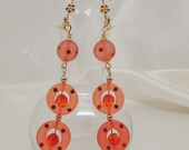 Orange Crystal Dangle Earrings