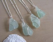 Bridesmaid Gifts Beach Wedding Jewelry Sea Glass Aqua Blue Sea Foam Green Seafoam Beach Glass Necklaces