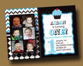 1st Birthday Invitation Boy with Photos (Printable) Il_170x135